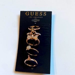 NEW Guess stackable gemstone rings bow HEART love flirty Valentine’s Day